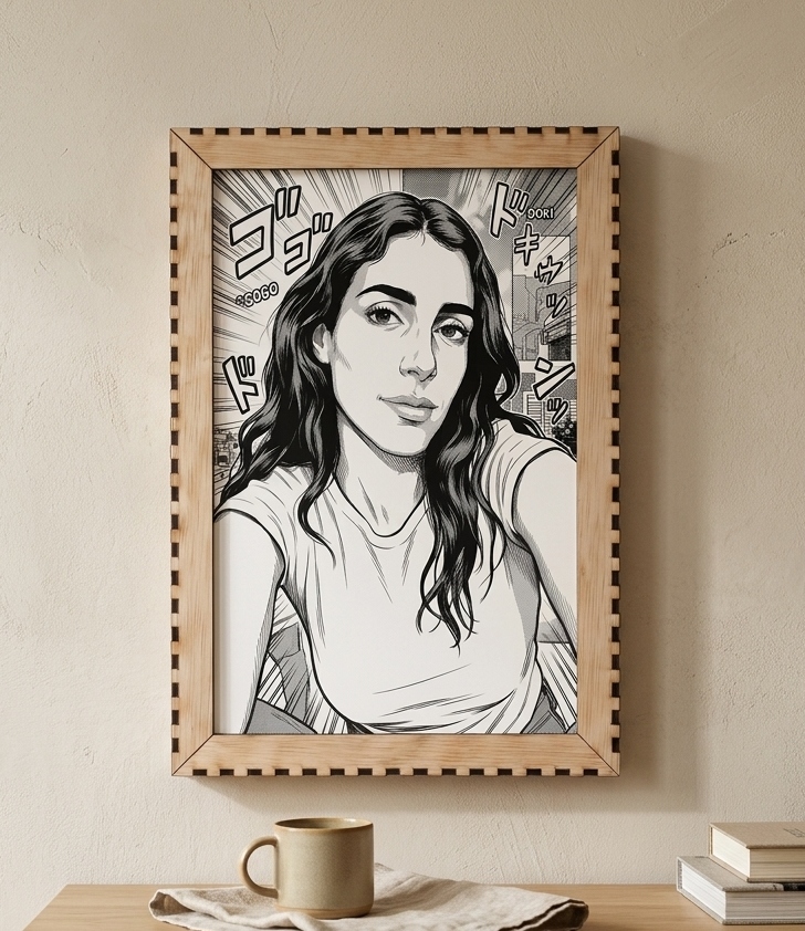 Cuadro clásico caricatura estilo manga