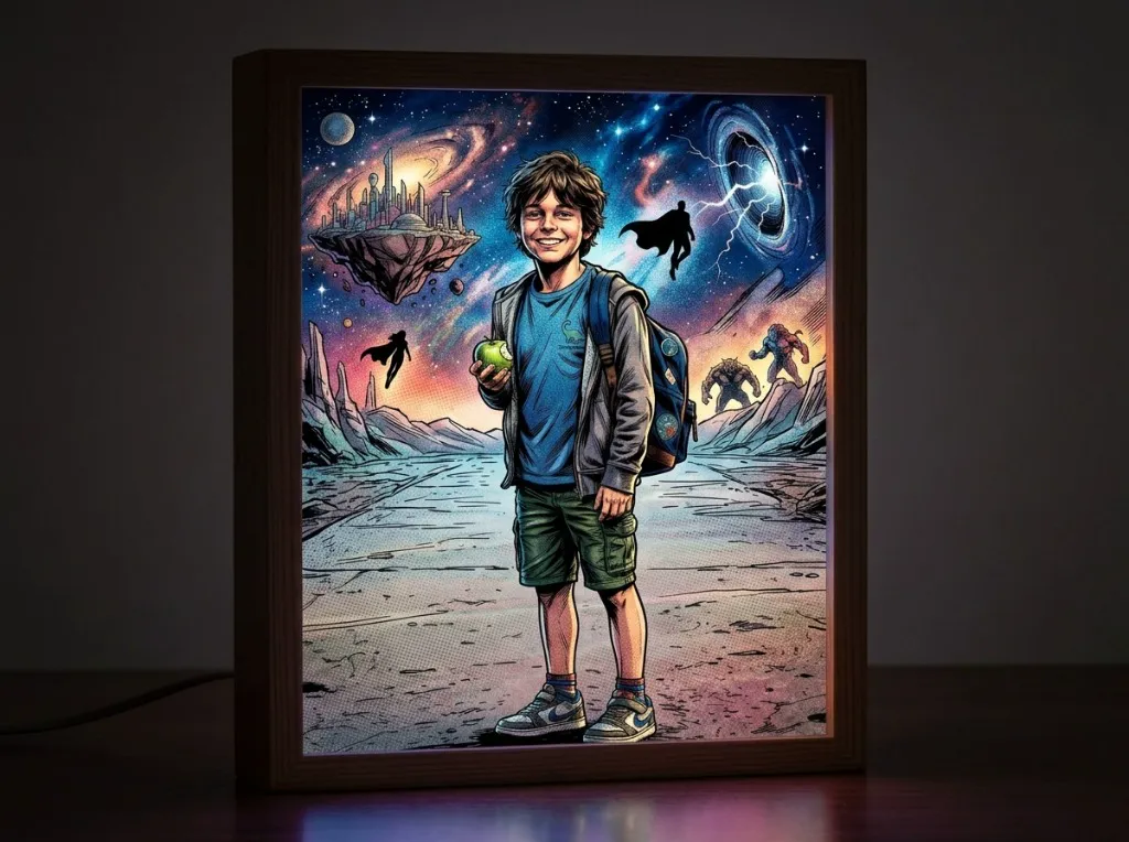 Cuadro de luz caricatura iluminado