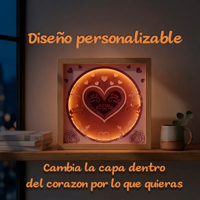 Shadowbox Corazón Personalizable