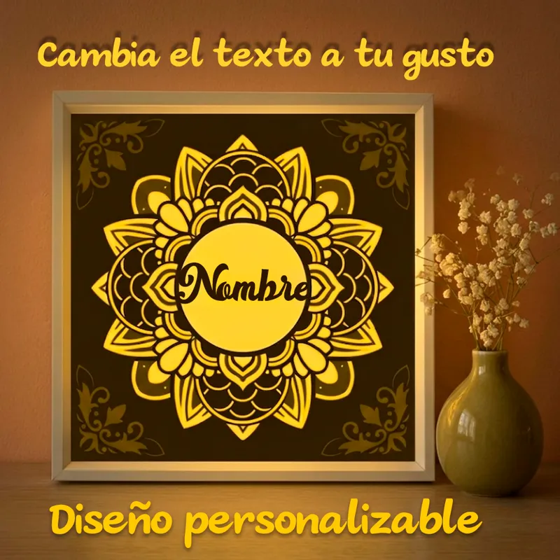 Shadowbox Mandala con Nombre