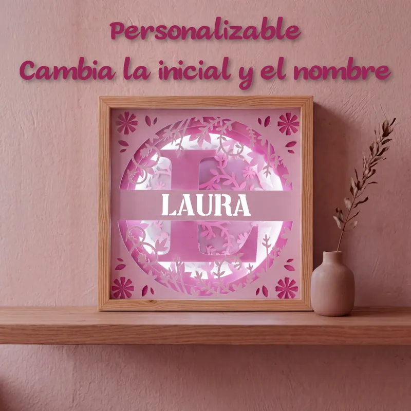 Shadowbox Inicial y Nombre Personalizado